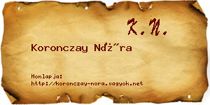 Koronczay Nóra névjegykártya